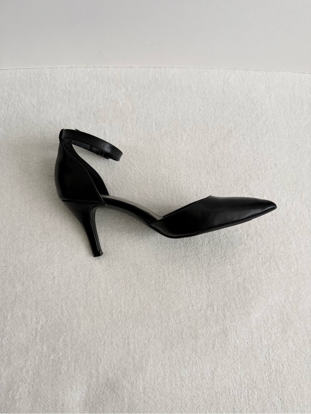 Black Pointed Toe Heels Women’s 8.5 Ankle Strap Office - Picture 6 of 9